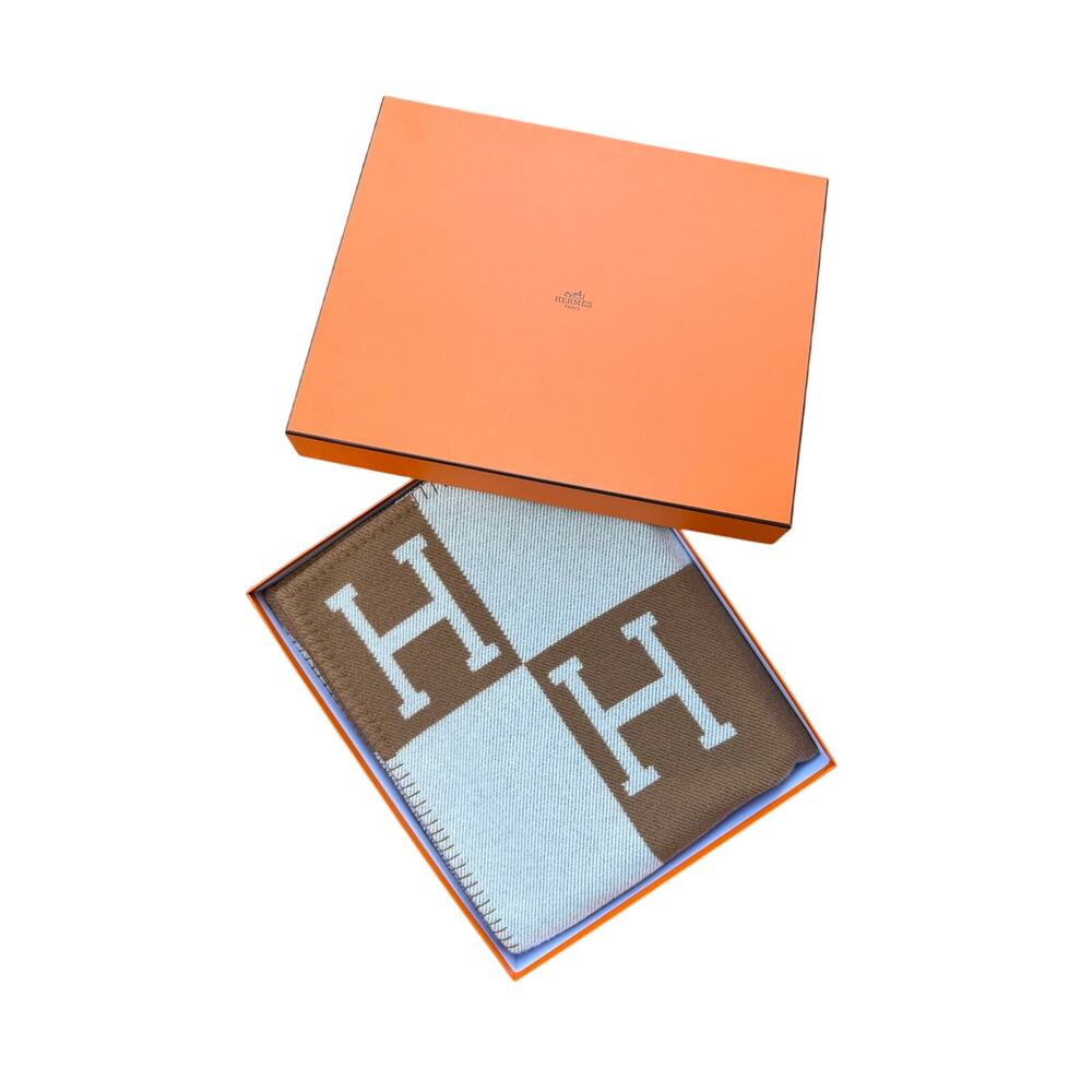 Hermes Avalon Throw Blanket Ecru NEW